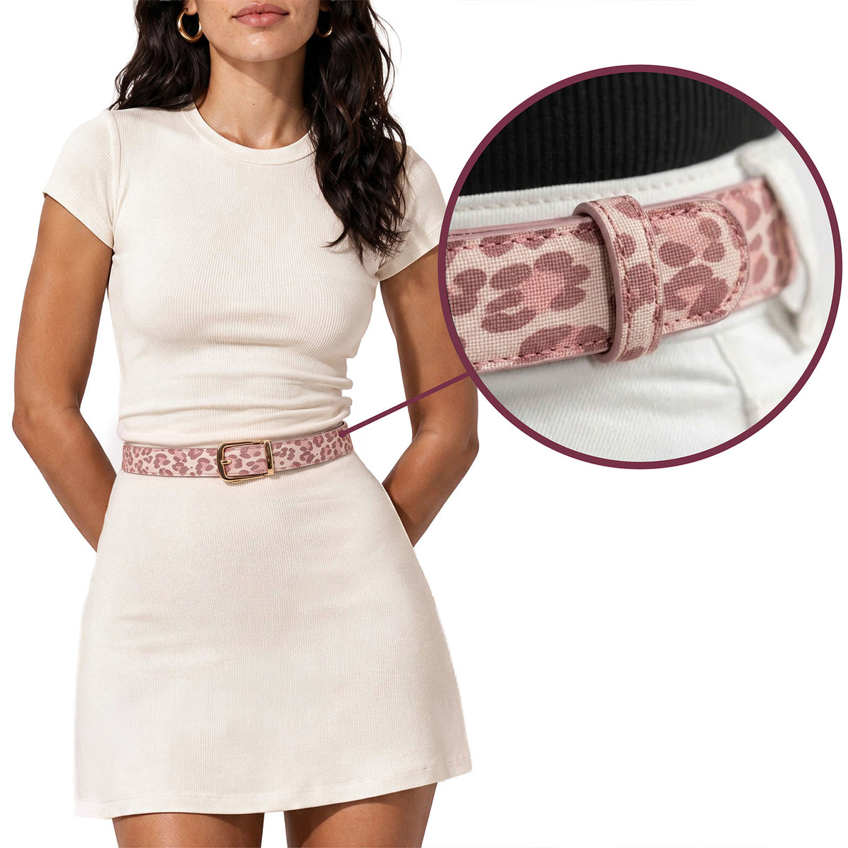 Classic Belt - Leopard Roze